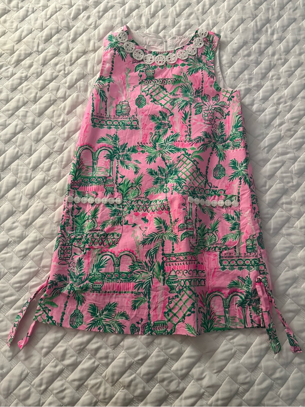 Lilly Pulitzer Pink Tropical Palm Print A-Line Dress